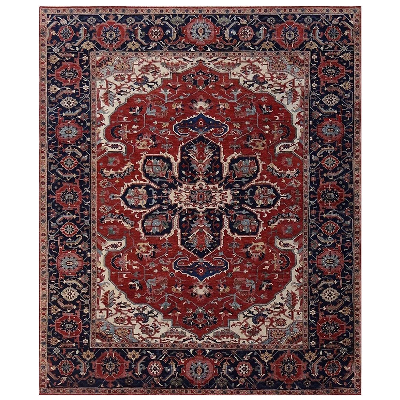 Magnifique nouveau tapis persan Heriz Design Indian Fine