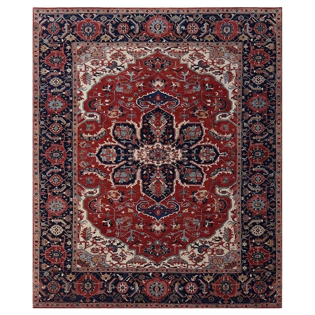 Maravillosa Nueva Alfombra Persa Heriz Design Indian Fine