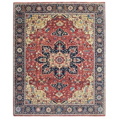 Wunderschöner neuer indischer Teppich im Heriz-Design aus Persien