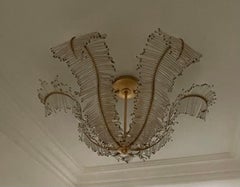 Wunderschöne Niermann Weeks Calais Large Semi-Flush Gold Vergoldet Kristall Palm Fixture