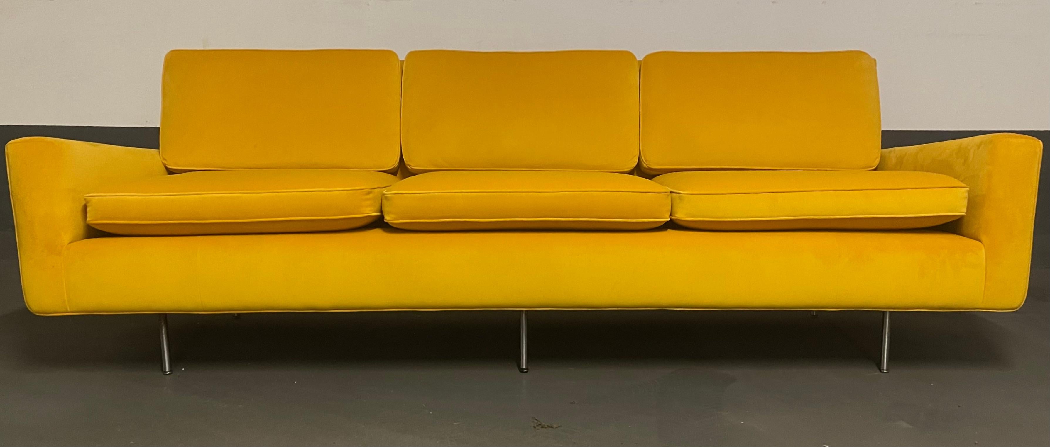 Rare no.26 by florence knoll in showroom condition. Hardly used only re-upholstered and used one time for a photo shooting and very exclusive model redone with very cosy fabric in warm yellow.
