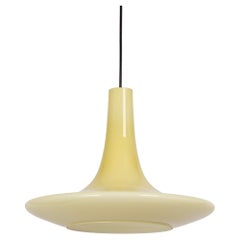 Wonderful Opal Glass Pendant Light, Peill & Putzler, Germany, 1970s