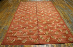 Wonderful Orange Color with Special Design Contemporary American Hooked Rug