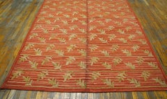 Wonderful Orange Color with Special Design Contemporary American Hooked Rug
