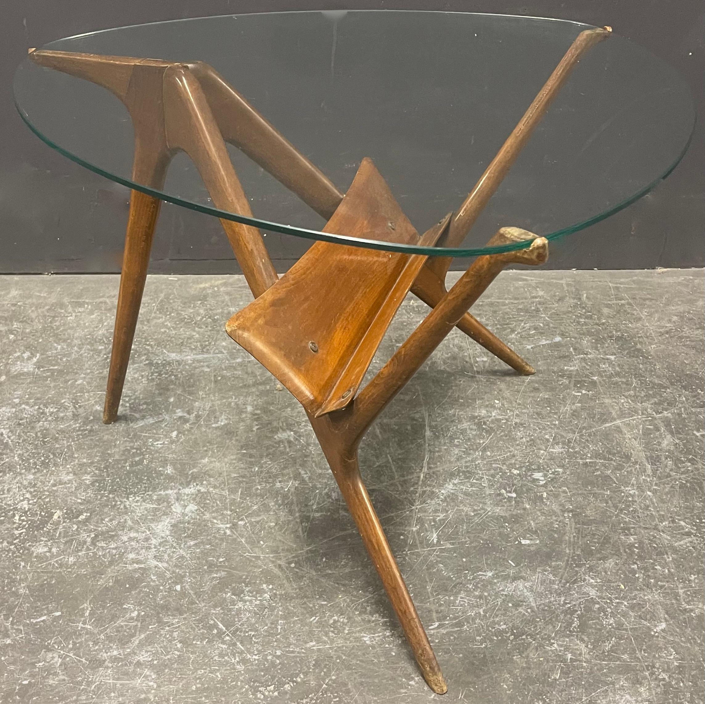 Verre Magnifique table organique à la manière de carlo mollino en vente
