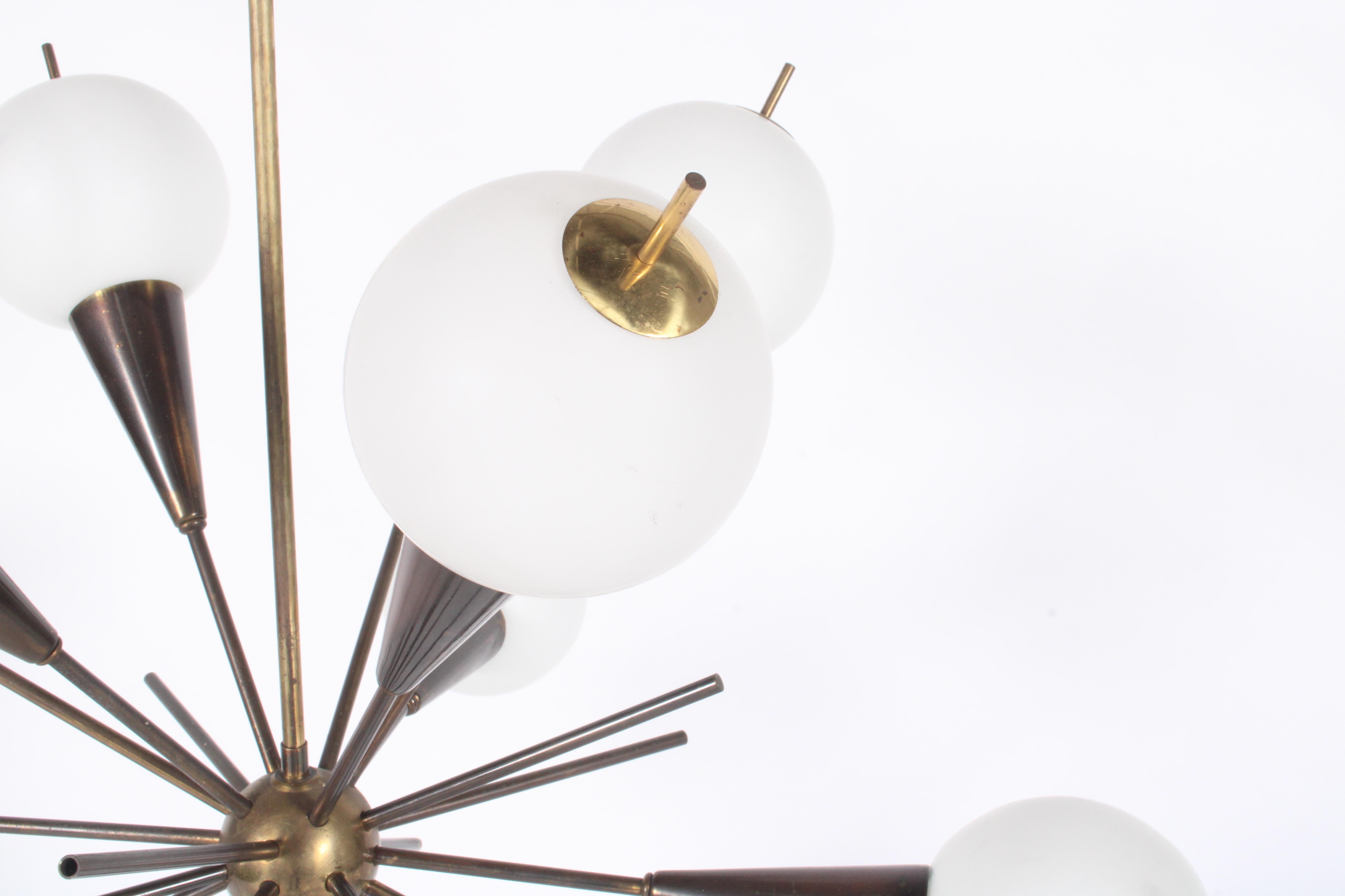 Splendido lampadario Sputnik originale italiano di Stilnovo * Consegna gratuita in tutto il mondo in vendita 6