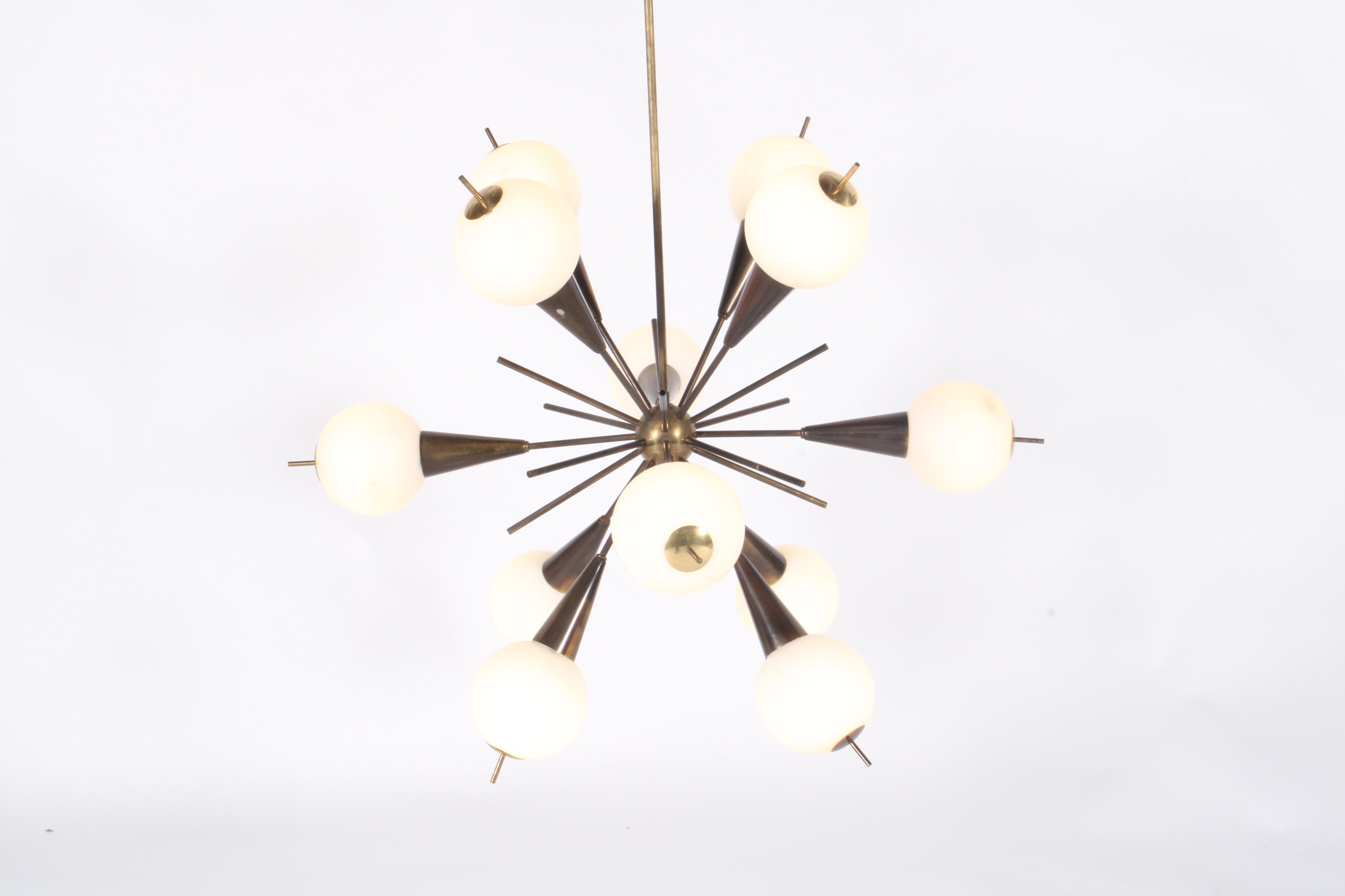 Splendido lampadario Sputnik originale italiano di Stilnovo * Consegna gratuita in tutto il mondo in vendita 7