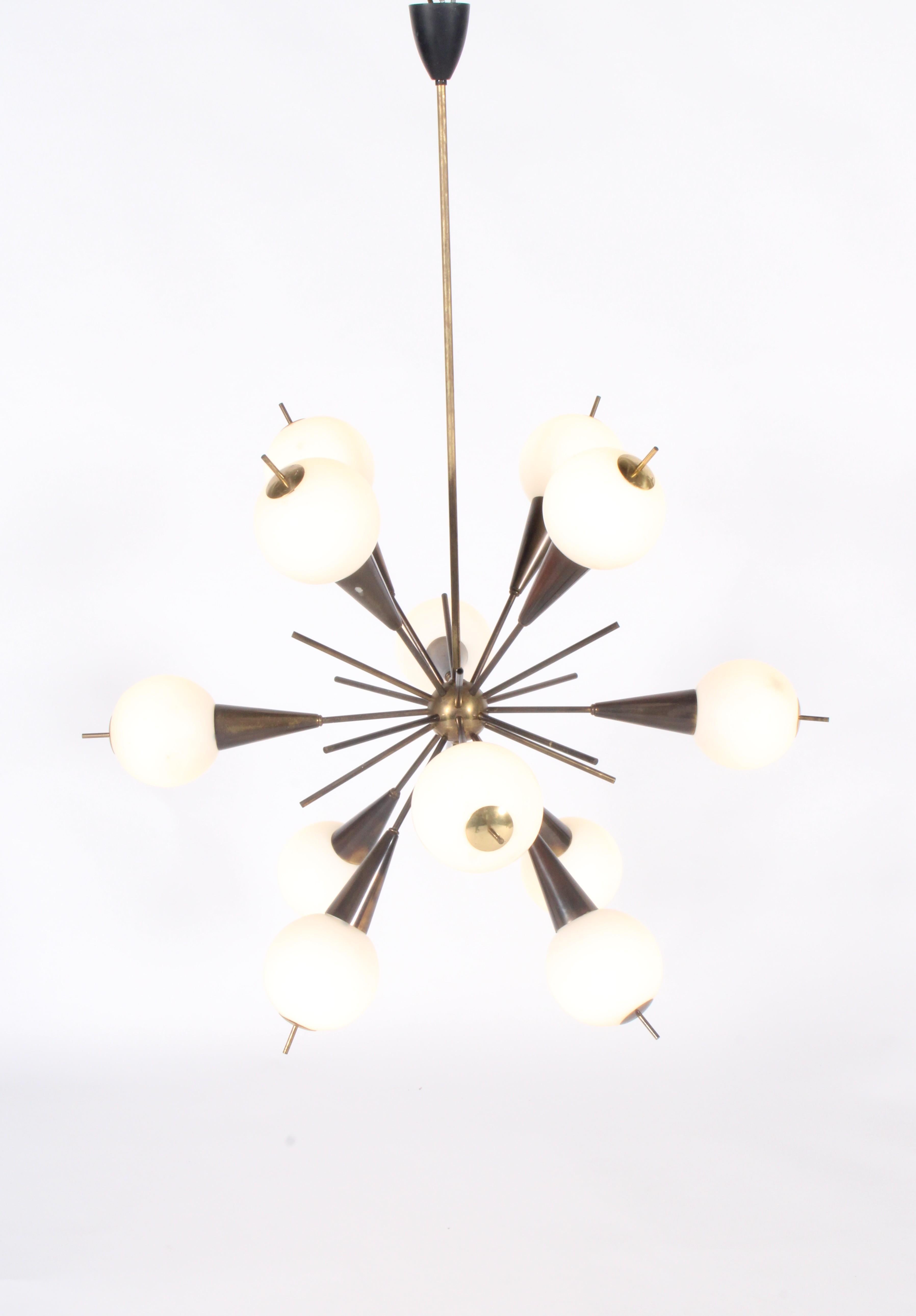 Splendido lampadario Sputnik originale italiano di Stilnovo * Consegna gratuita in tutto il mondo in vendita 8