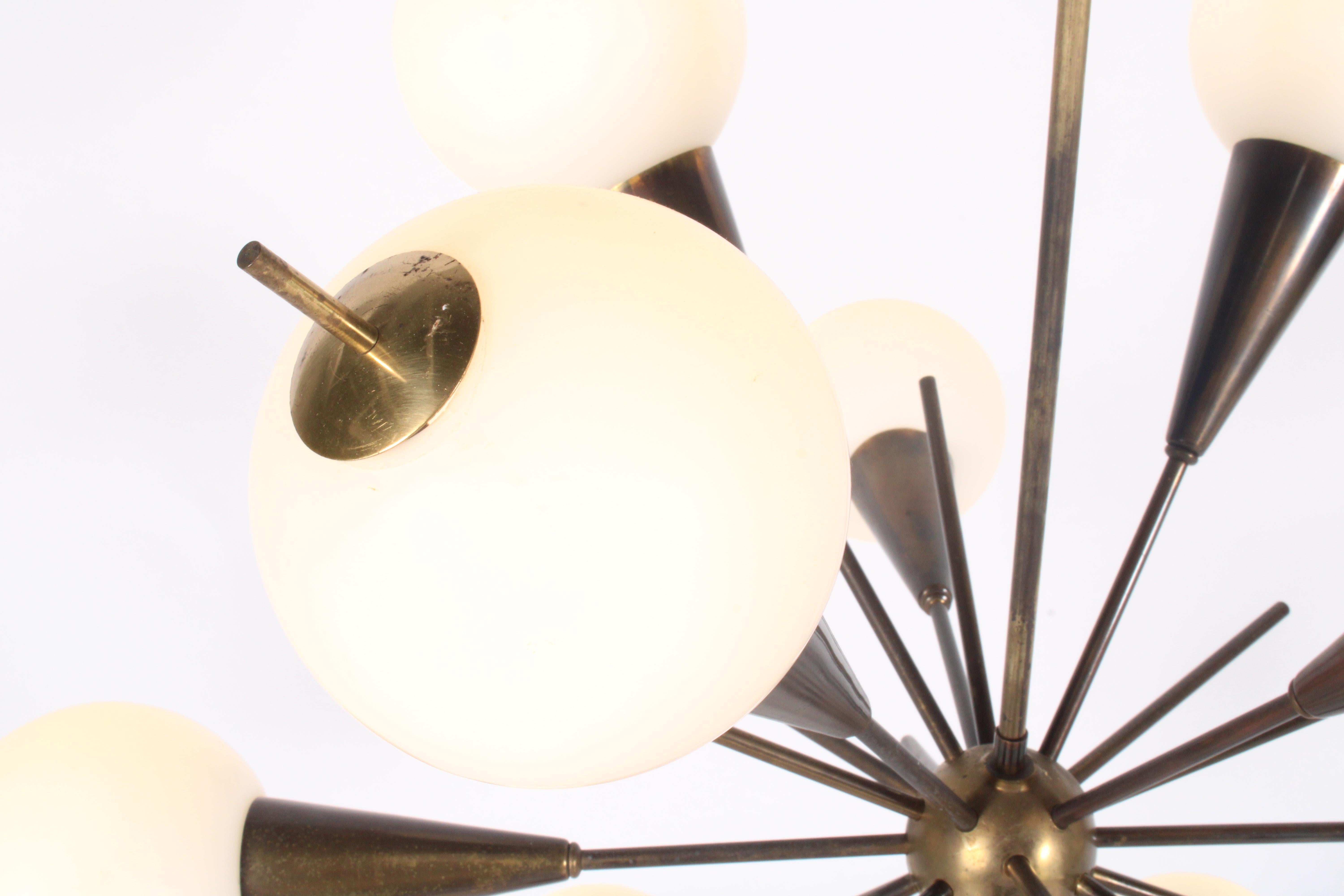 Splendido lampadario Sputnik originale italiano di Stilnovo * Consegna gratuita in tutto il mondo in vendita 11