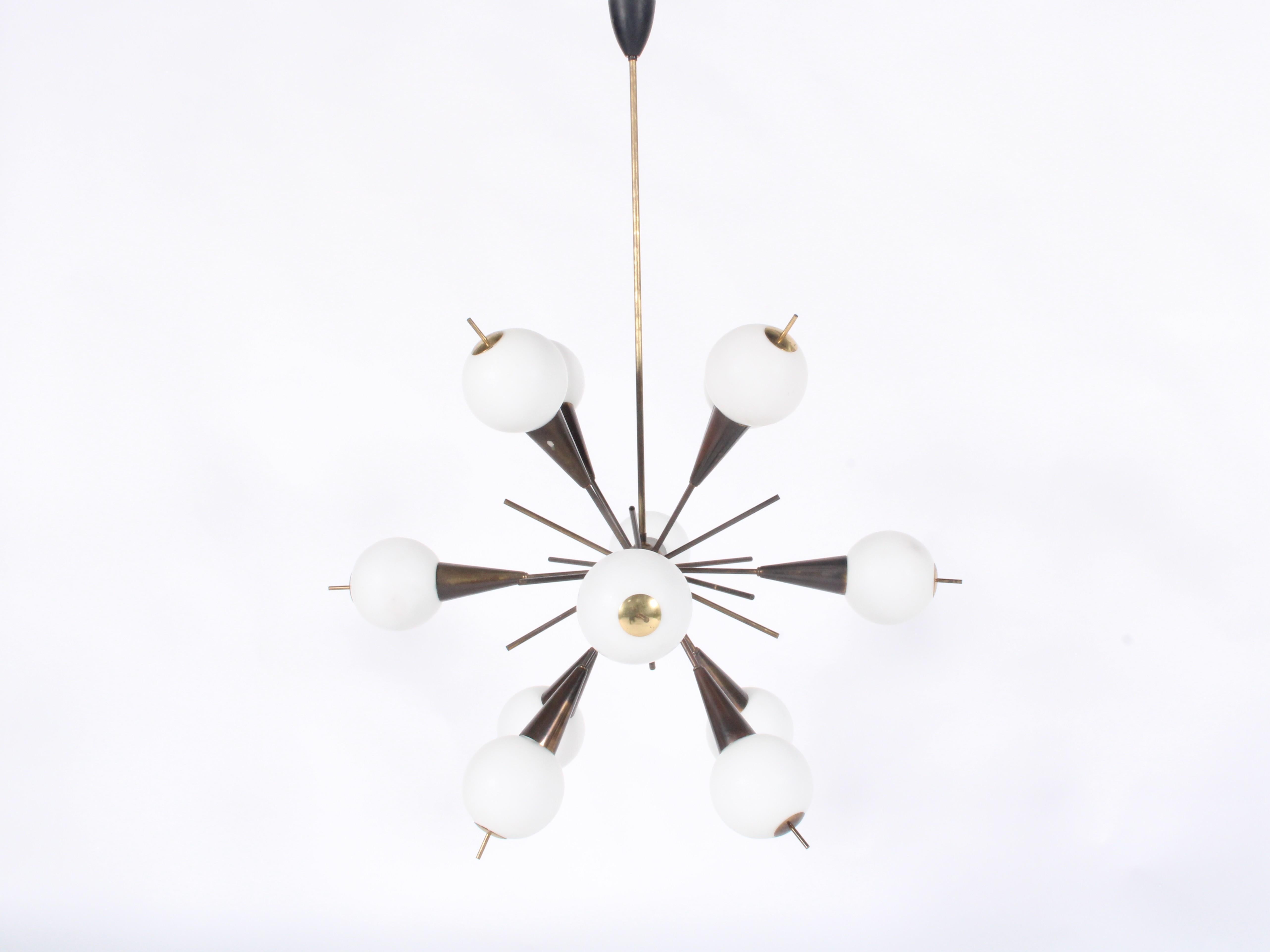 Splendido lampadario Sputnik originale italiano di Stilnovo * Consegna gratuita in tutto il mondo in vendita 2