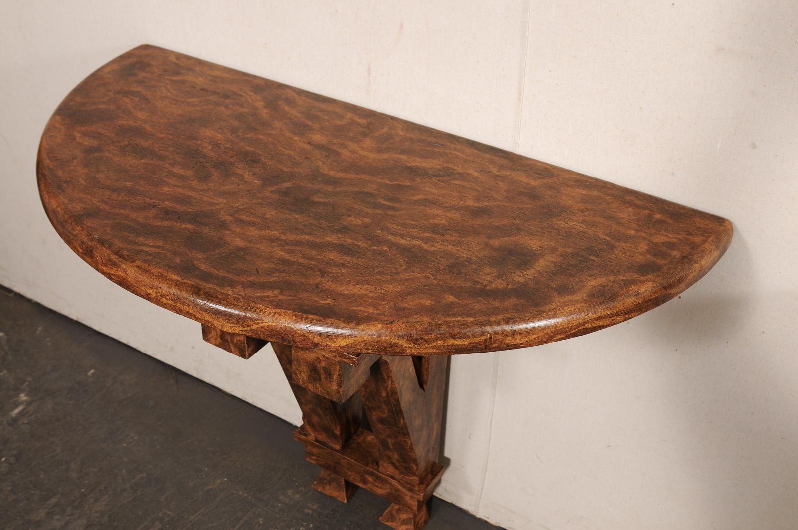 Wonderful Pair 19th C. Architectural Fragment Wall Consoles w/Faux Burl Finish For Sale 4