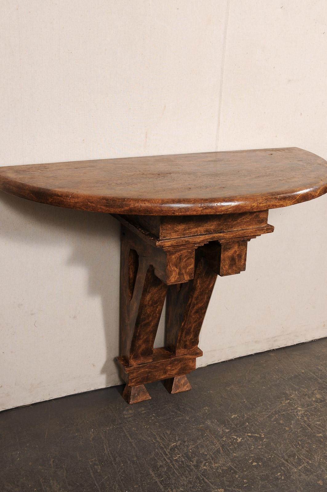 Wonderful Pair 19th C. Architectural Fragment Wall Consoles w/Faux Burl Finish For Sale 5