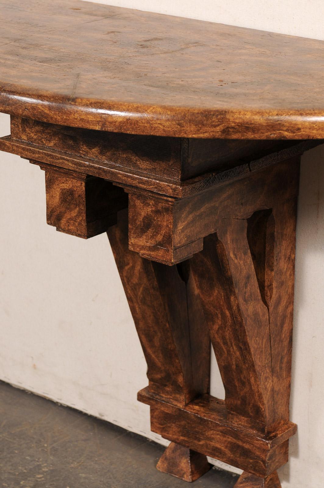 Wonderful Pair 19th C. Architectural Fragment Wall Consoles w/Faux Burl Finish For Sale 1