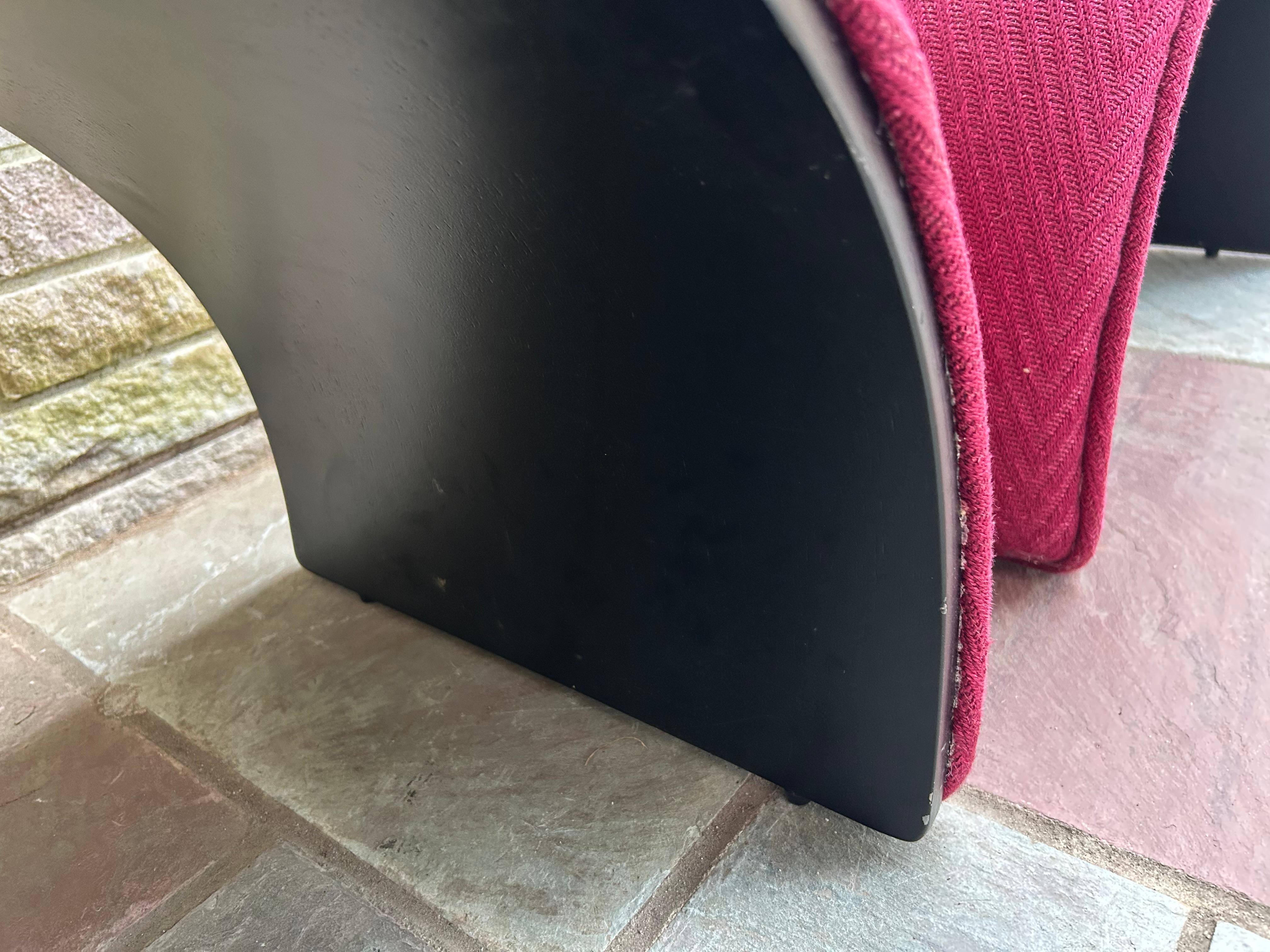 Meravigliosa coppia di sgabelli ottomani a semicerchio in stile Baughman, metà del secolo scorso in vendita 2