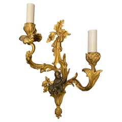 Wonderful Pair Bronze Maison Bagues Chinoiserie Figurine Rococo Louis XV Sconces