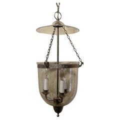 Wunderbares Paar gebürstetem Nickel geblasenem Glas Bell Jar Laternen Licht Leuchten