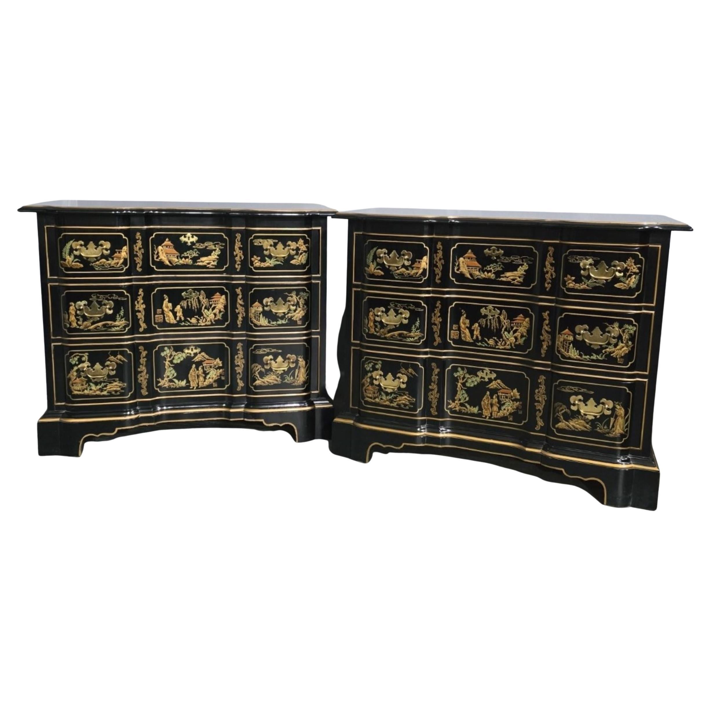 Wonderful Pair Chinoiserie Chests of Drawers