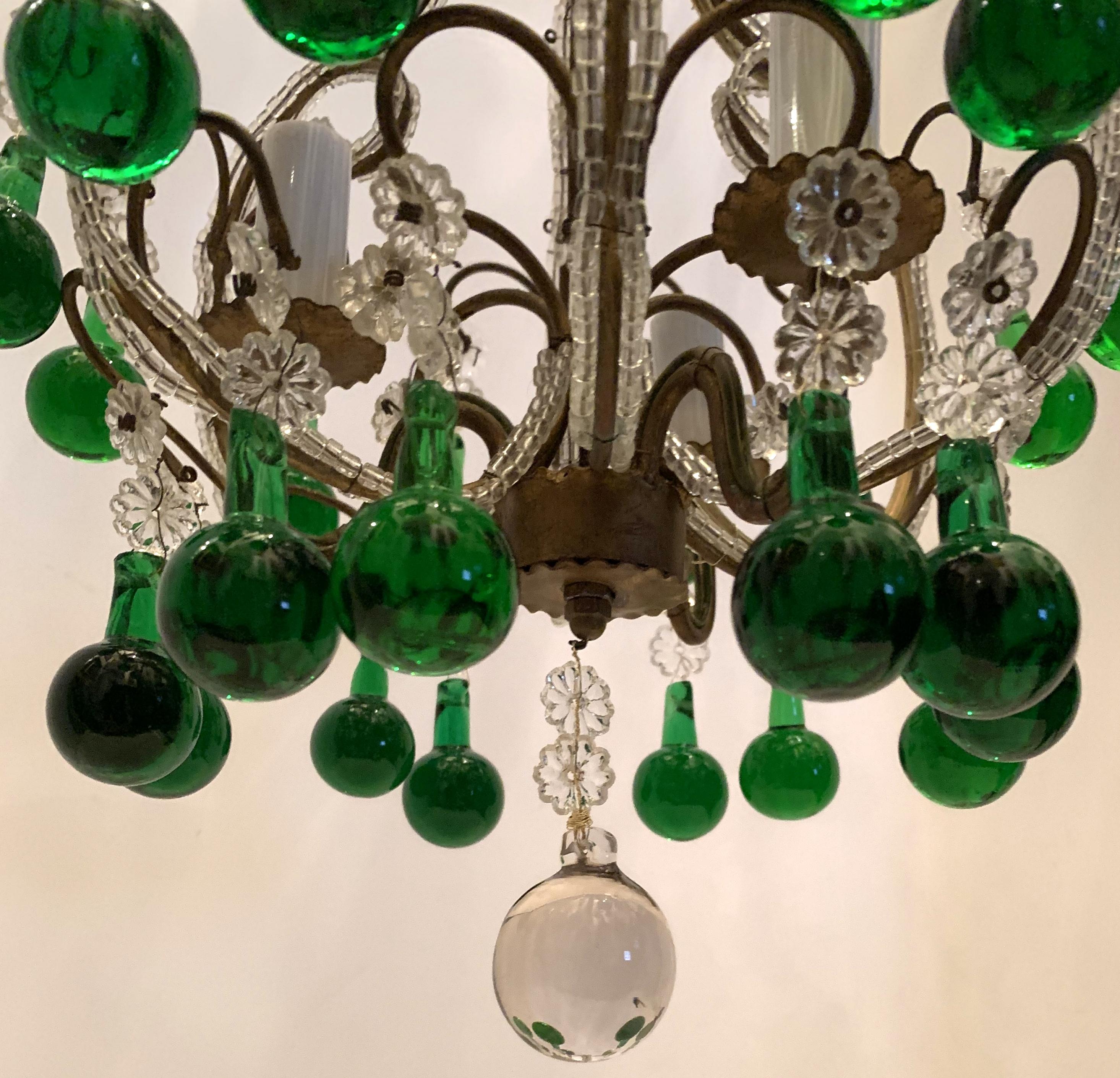 Photo inspiration: Gallery Detail: Wonderful Pair Crystal Beaded Emerald Green Italian Petite Chandeliers