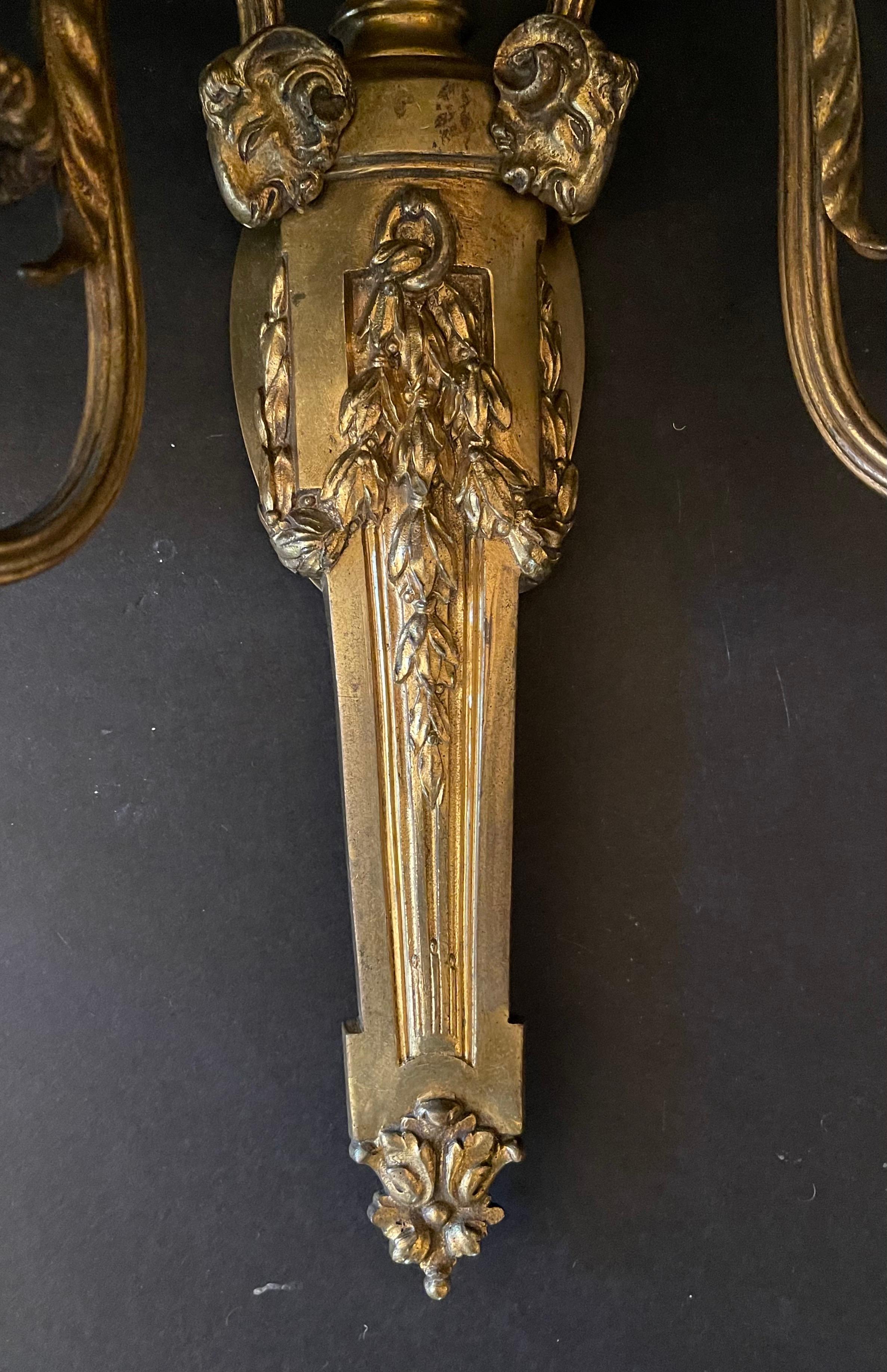 Wonderful Pair E. F. Caldwell Neoclassical Bronze Urn Touchier Two-Arm Sconces In Good Condition For Sale In Roslyn, NY