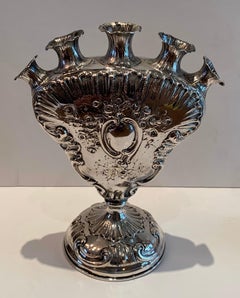 Wonderful Pair of European Baroque 800 Sterling Silver Bud Vases