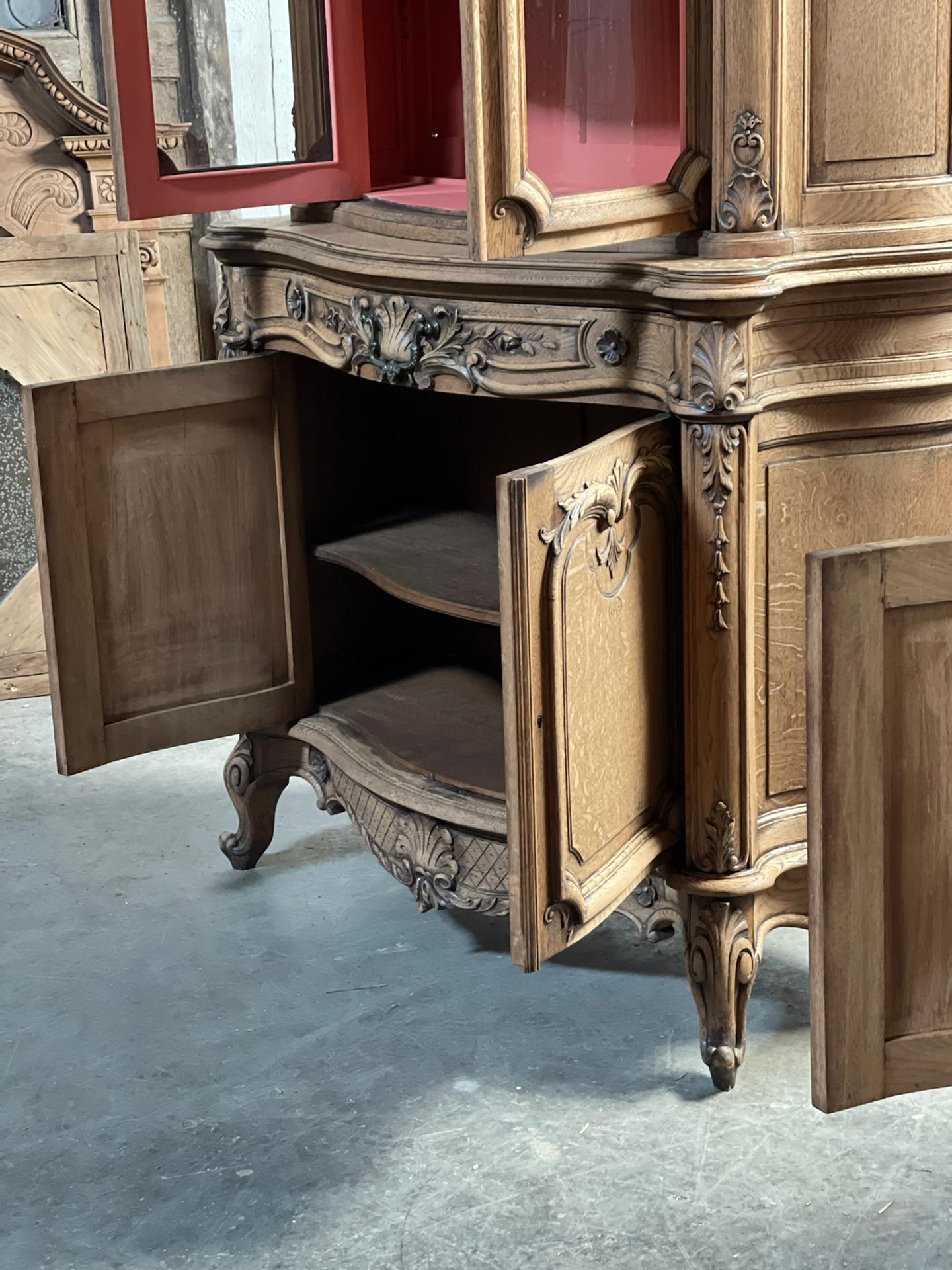 Wonderful Pair French Carved Oak Cabinets For Sale 10