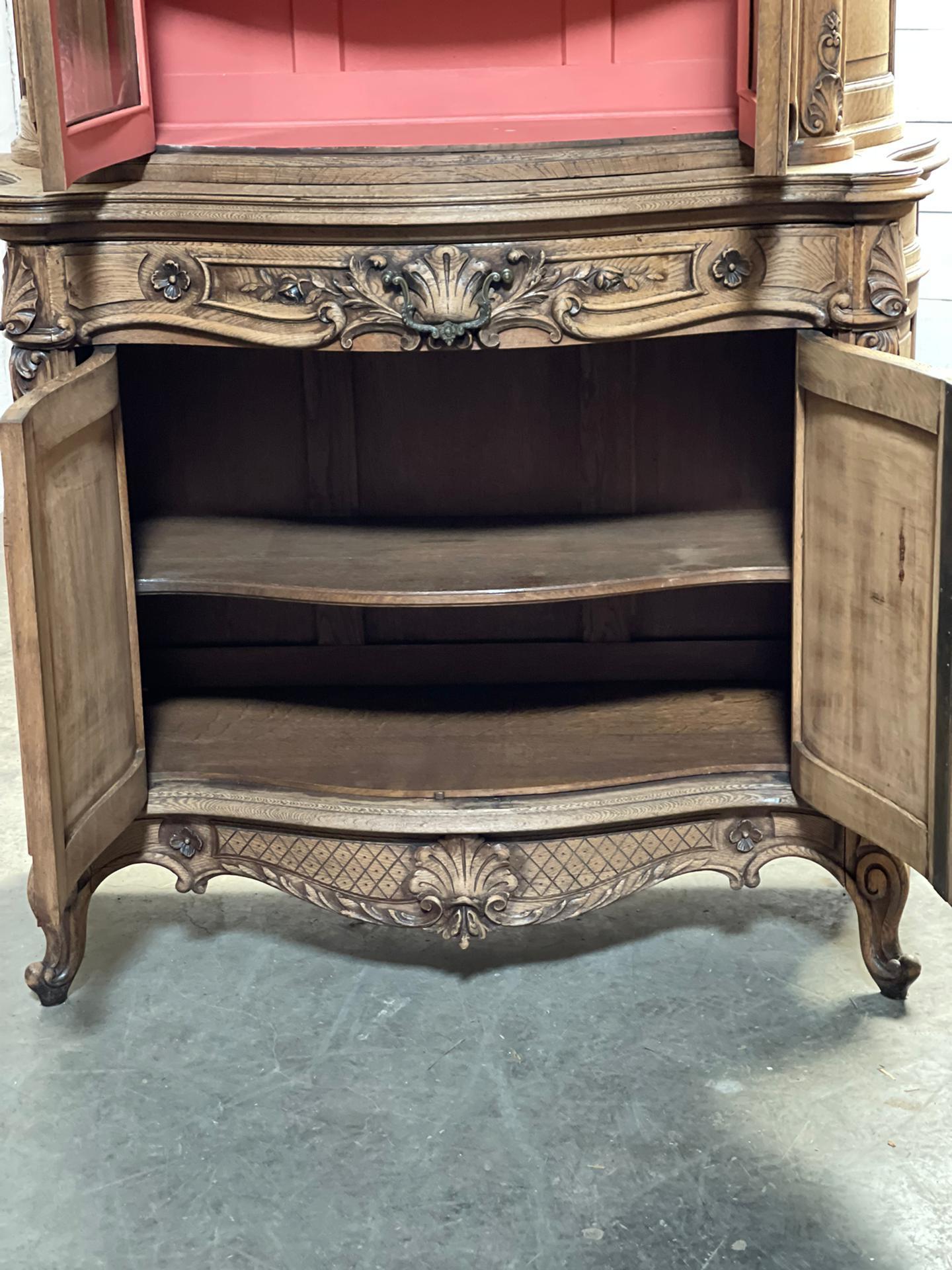 Wonderful Pair French Carved Oak Cabinets For Sale 14
