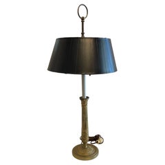 Wonderful Pair French Empire Dore Bronze Neoclassical Bouillotte Column Lamps