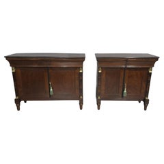 Wonderful Pair French Empire Mahogany Cabinets