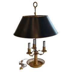 Maravilloso Par Francés Grande Luis XVI Dore Bronce Bouillotte Lámpara Tole Pantalla