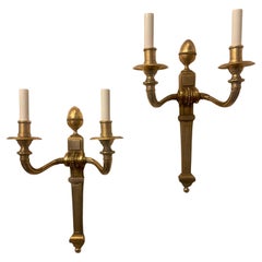 Wonderful Pair Henri Vian French Doré Bronze Neoclassical Regency Empire Sconces