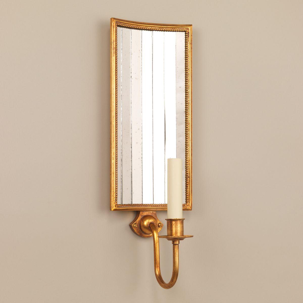 Painted Wonderful Pair Large Vaughan Tole Gold Gilt Mirror Strip Panel Wall Sconces  