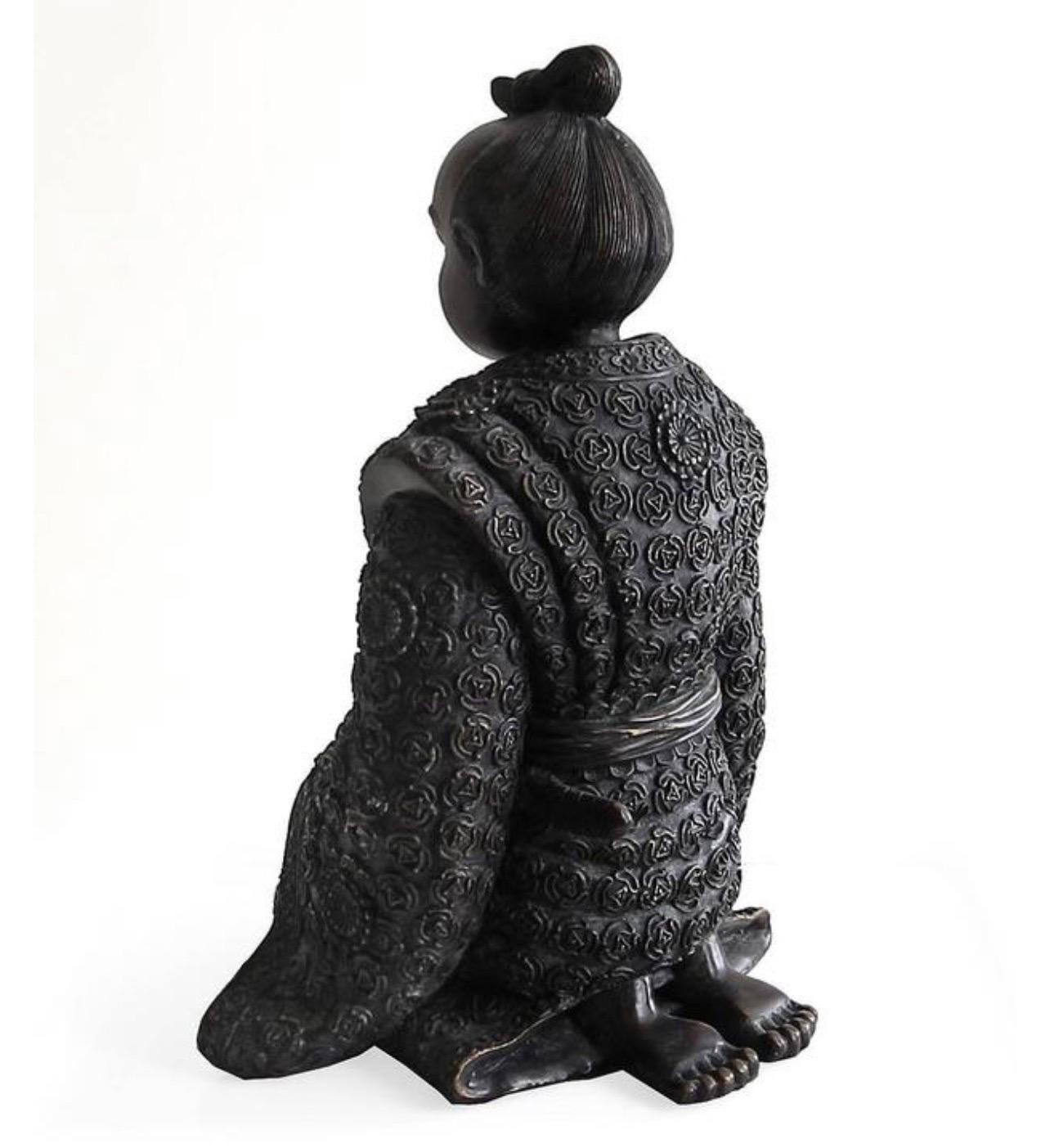 Wonderful Pair Maitland-Smith Japanese Bronze Figures Samaraui Geisha Sculptures For Sale 1