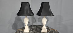 Wonderful Pair Marble Table Lamps