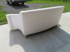 Wonderful Pair Marge Carson Style Exaggerated Scroll Arm Sofa Hollywood Regency