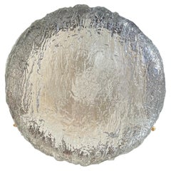 Wonderful Pair Mid Century Modern Barovier Seguso Art Glass Flush Light Fixtures