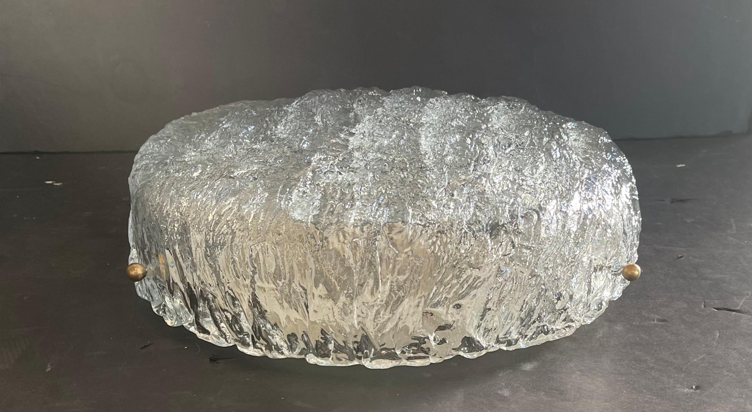 Mid-Century Modern Merveilleuse paire de luminaires encastrés en verre d'art Barovier Seguso de style moderne du milieu du siècle dernier en vente