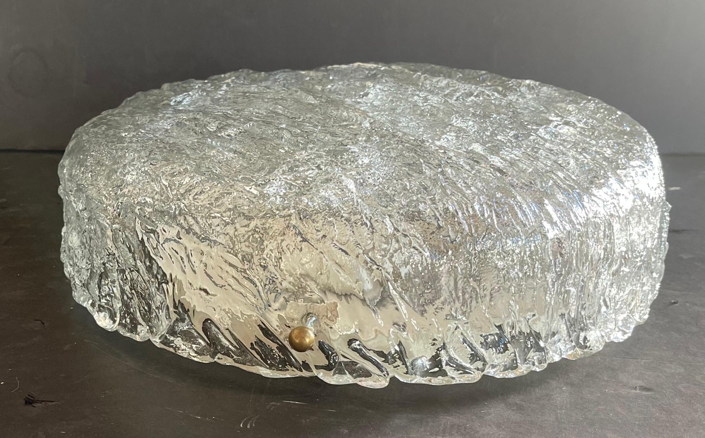 Merveilleuse paire de luminaires encastrés en verre d'art Barovier Seguso de style moderne du milieu du siècle dernier Bon état - En vente à Roslyn, NY