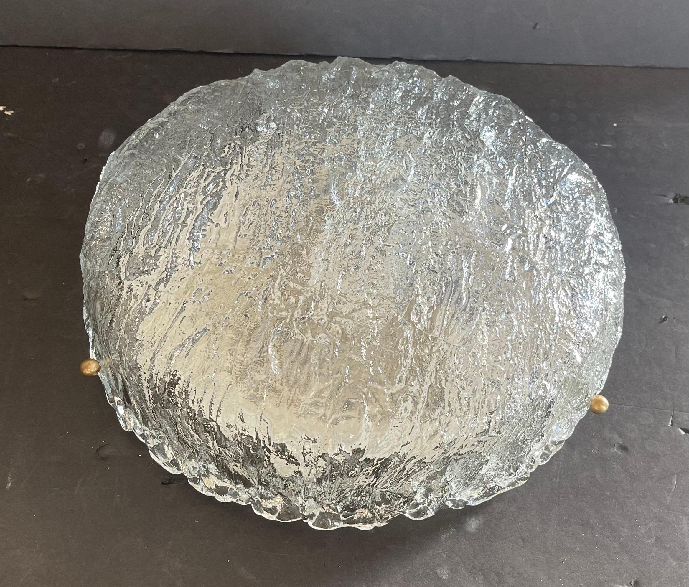 20ième siècle Merveilleuse paire de luminaires encastrés en verre d'art Barovier Seguso de style moderne du milieu du siècle dernier en vente