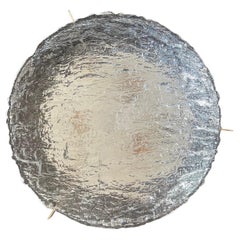 Wonderful Pair Mid Century Modern Barovier Seguso Crackle Glass Flush  Fixtures