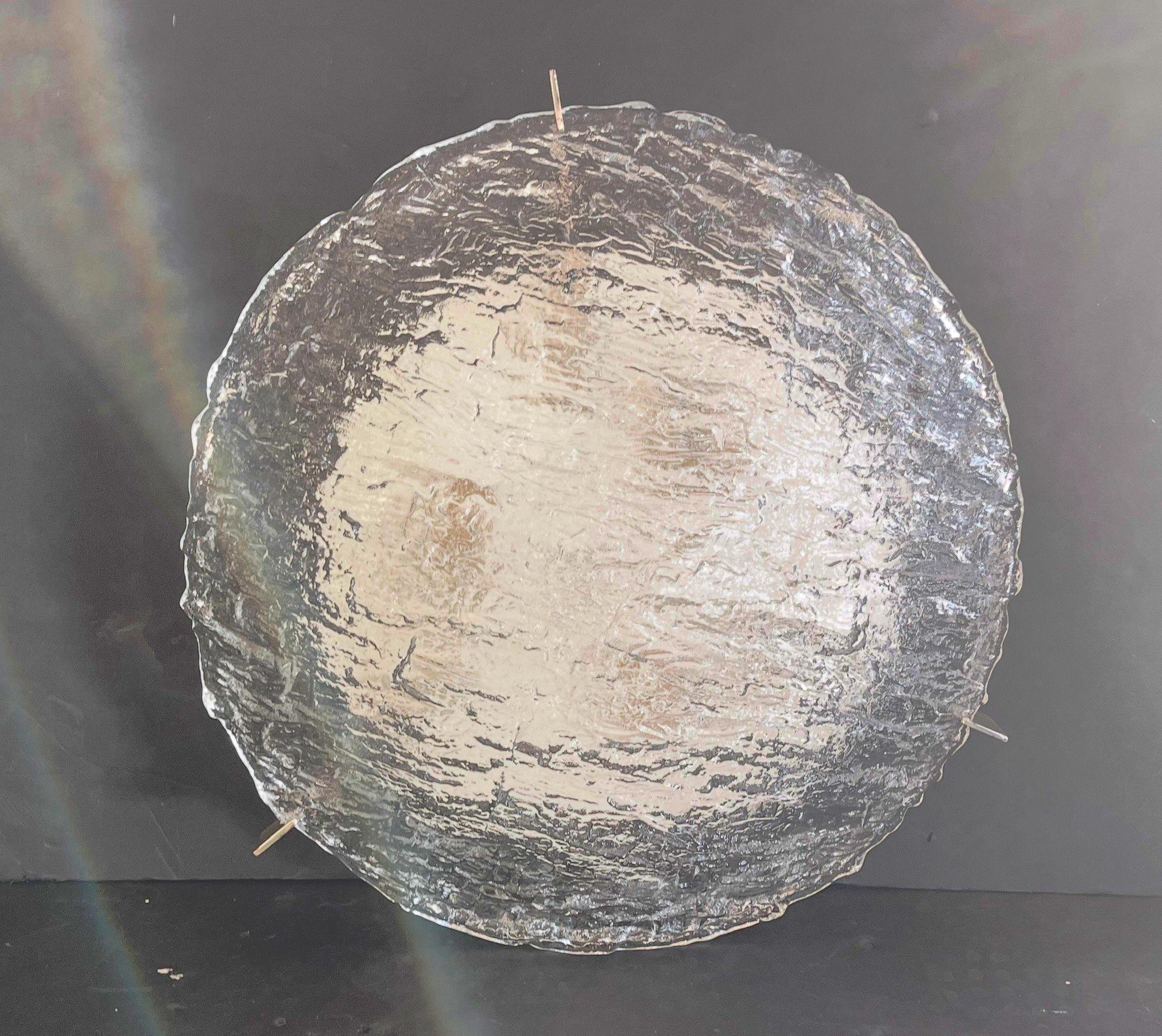 Merveilleuse paire de chasse d'eau en verre craquelé Seguso, moderne du milieu du siècle, Barovier  Fixtures (en anglais) Bon état - En vente à Roslyn, NY