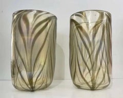 Wonderful Pair Mid Century Modern Italian Cenedese Murano Art Glass Large Vases