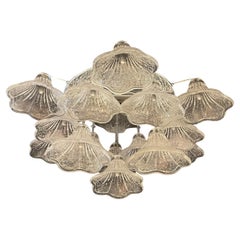 Wonderful Pair Mid-Century Modern Murano Venetian Glass Flower Sconces Fixtures