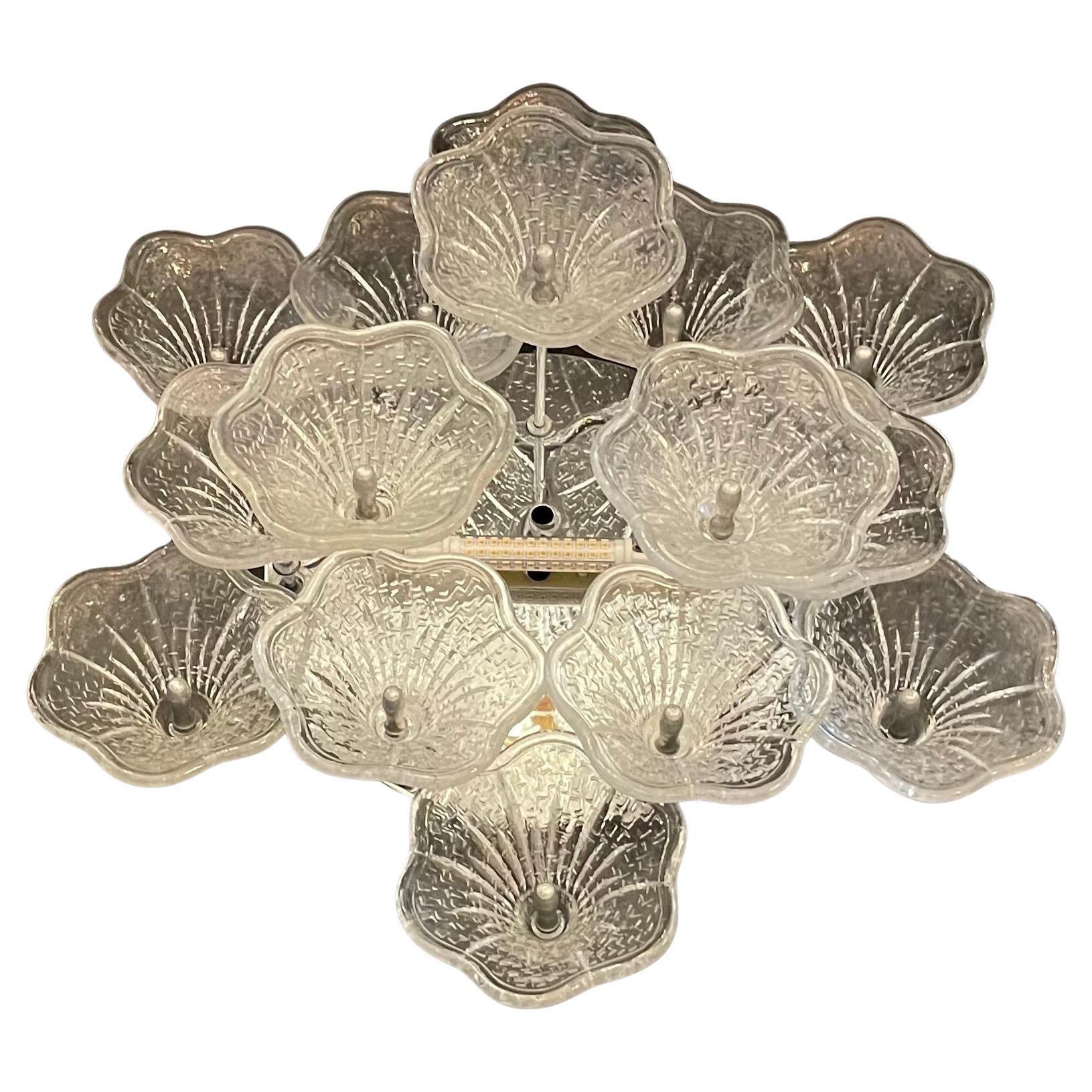 Merveilleuse paire d'appliques à fleurs en verre vénitien de Murano, modernes au milieu du siècle dernier en vente
