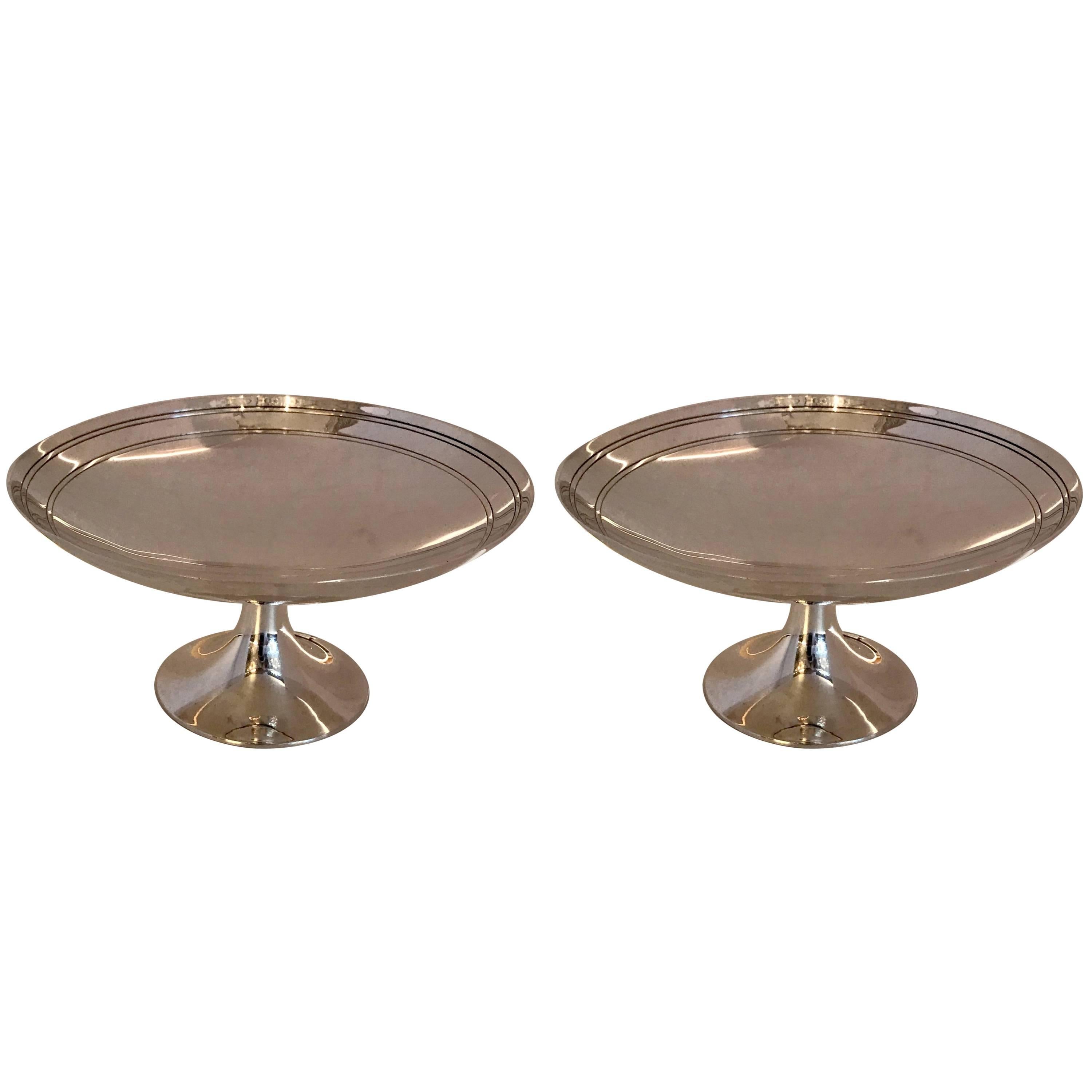 Wonderful Pair Mid-Century Modern Tiffany & Co. Sterling Silver Compotes / Bowls For Sale