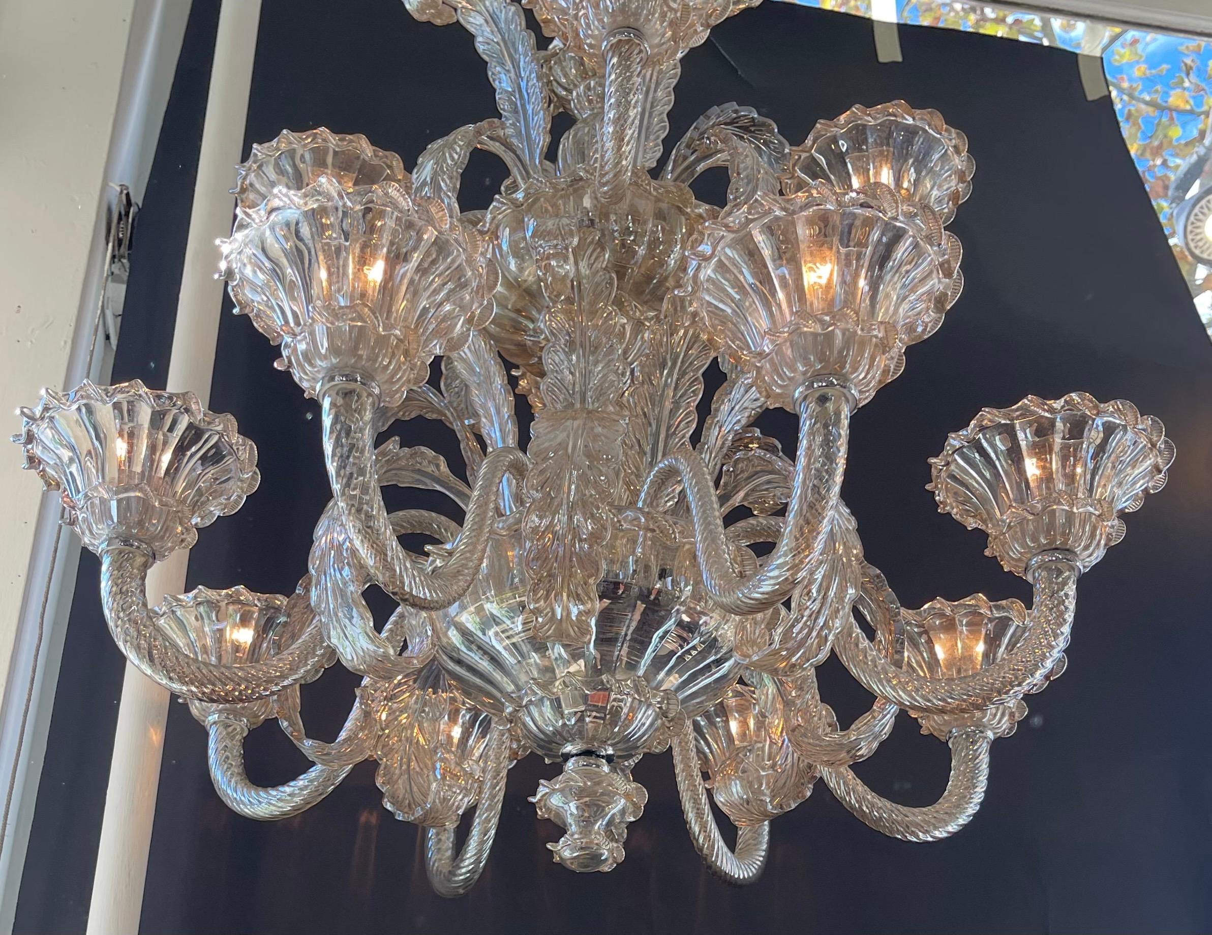 A Wonderful Pair Mid Century Modern Murano Seguso Style Smoke Glass 2 Tier Large Chandeliers 
Rewired And Ready To Install With All Mounting Hardware