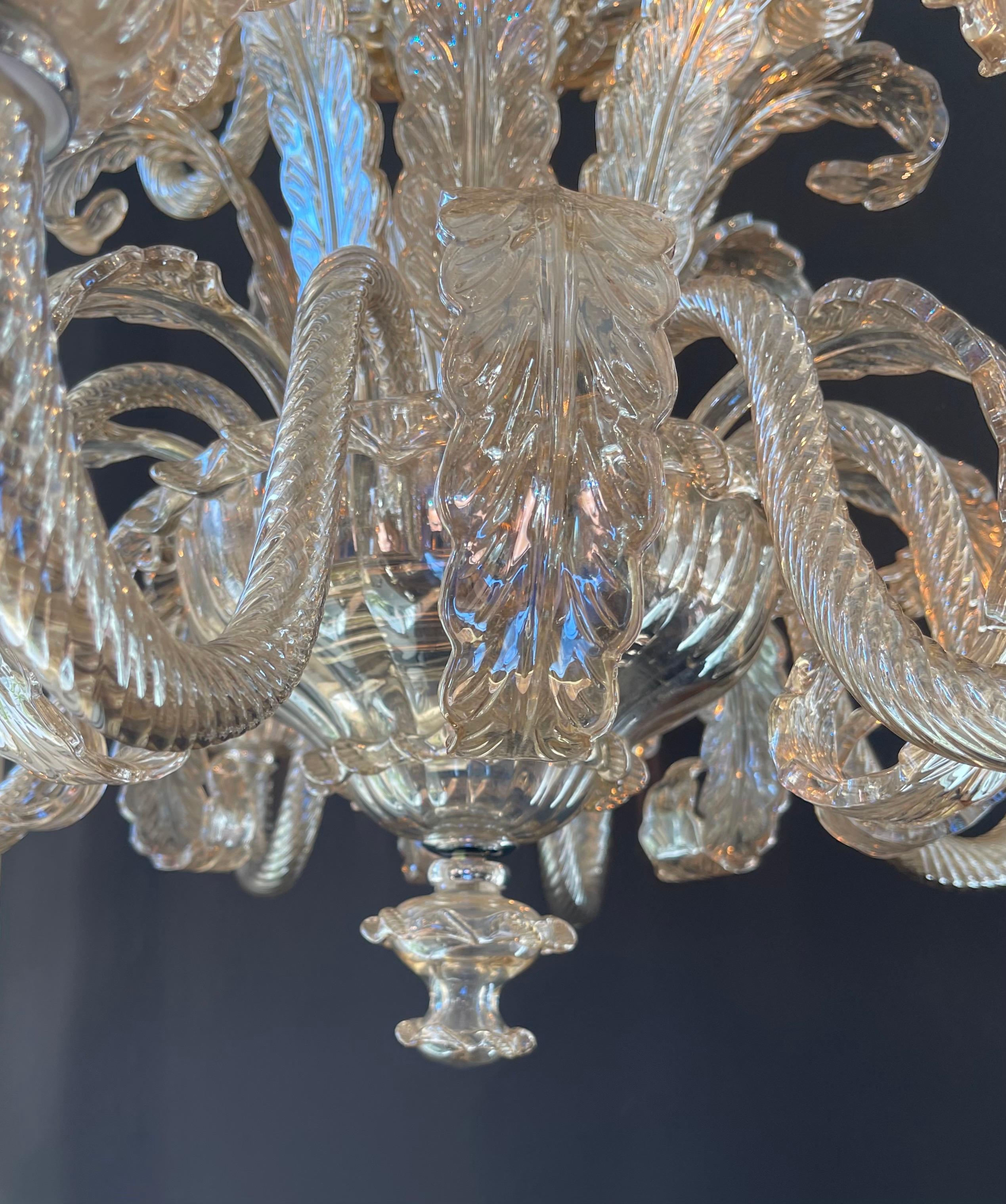 Wonderful Pair Mid Century Murano Large Seguso Smoke Glass 2 Tier Chandeliers For Sale 1