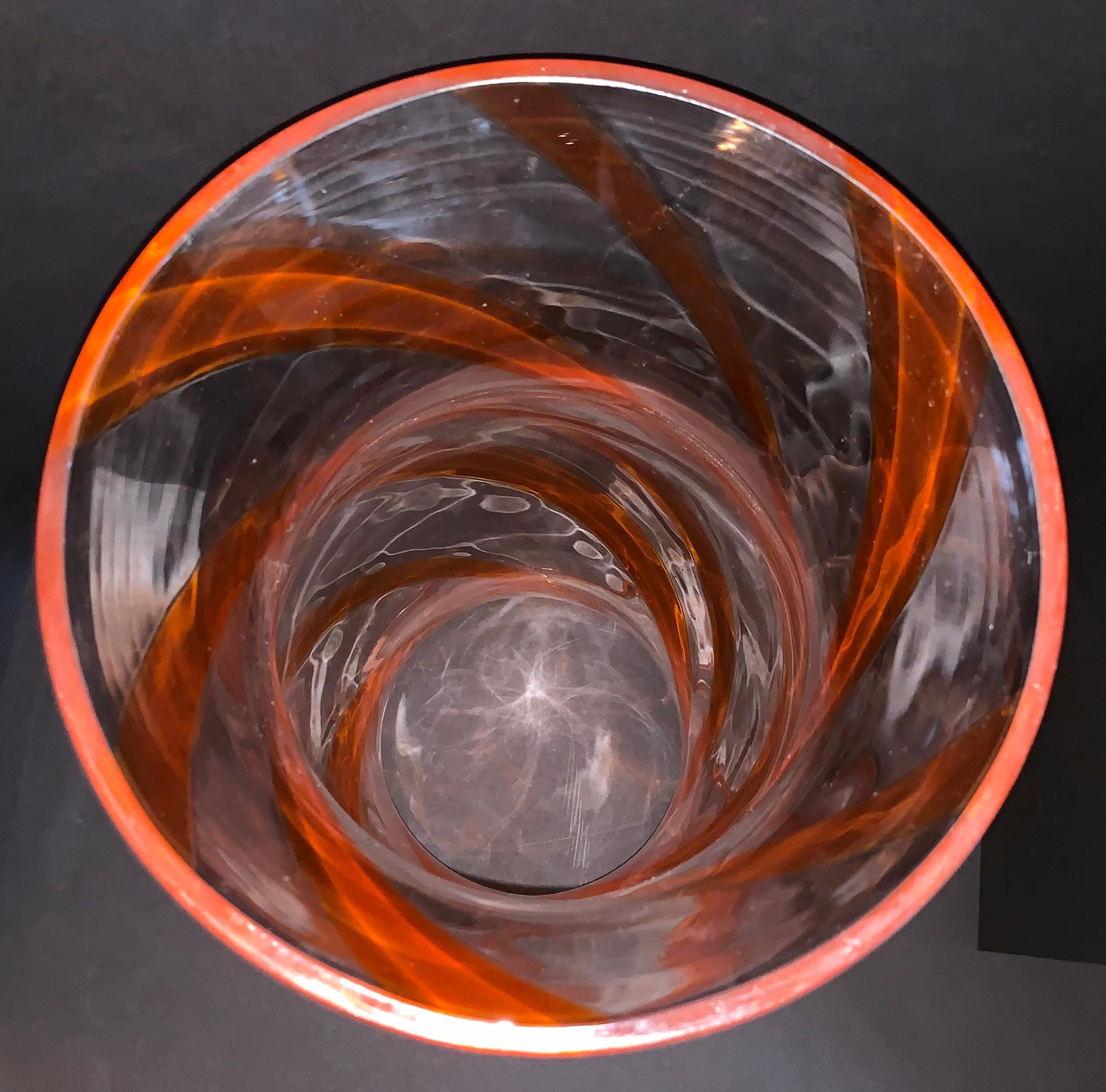 A Wonderful Murano Art Glass Bronze Candle Hurricane Shade Lorin Marsh 1