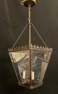 Wonderful Pair Neoclassical Regency Louis XVI Bronze Lantern Fixtures