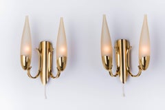 Wonderful Pair of 1950s Italian Candelabra Sconces in the Manner of Stilnovo