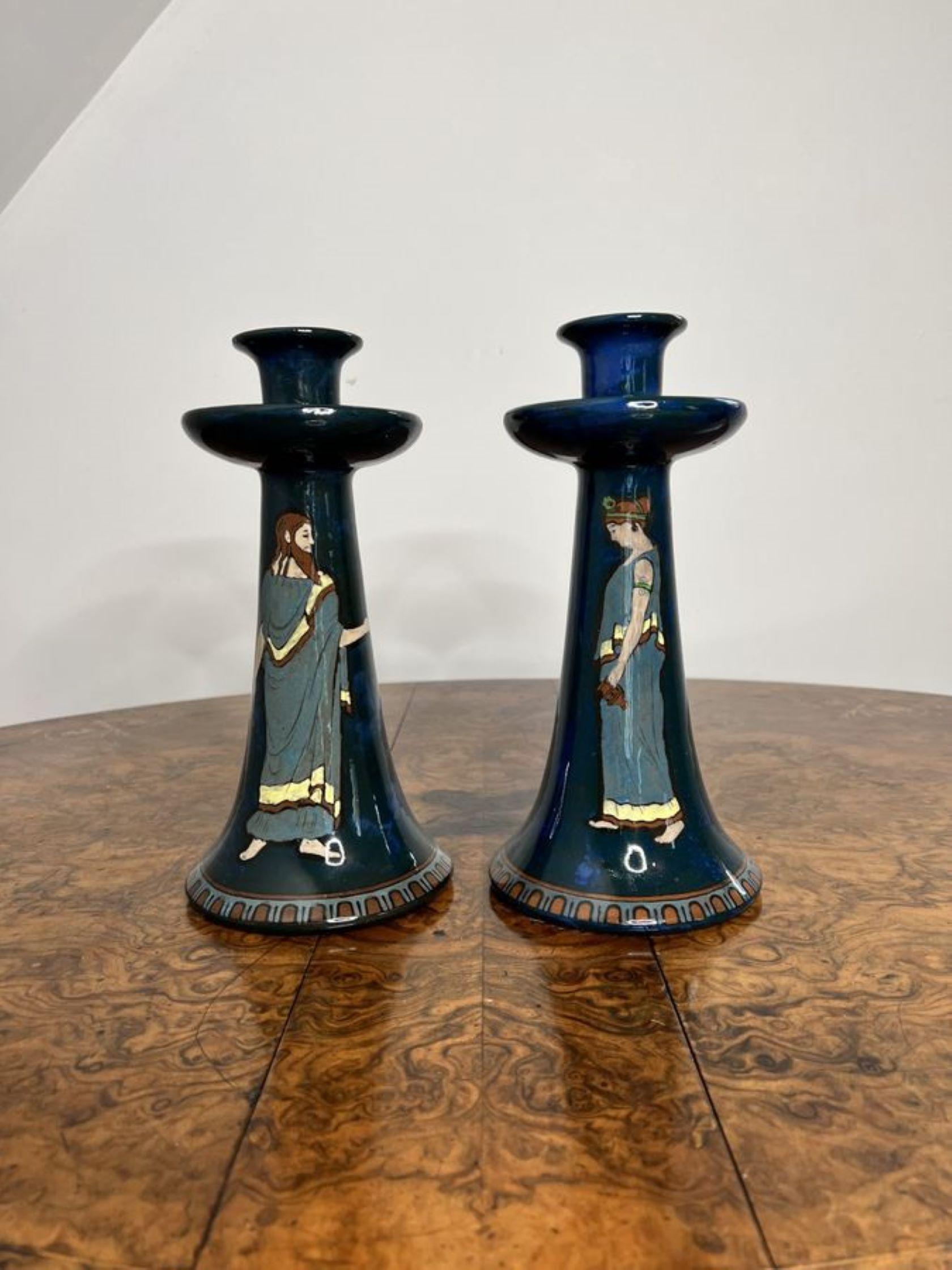Splendida coppia di antichi candelabri Decoro Inghilterra in vendita 1